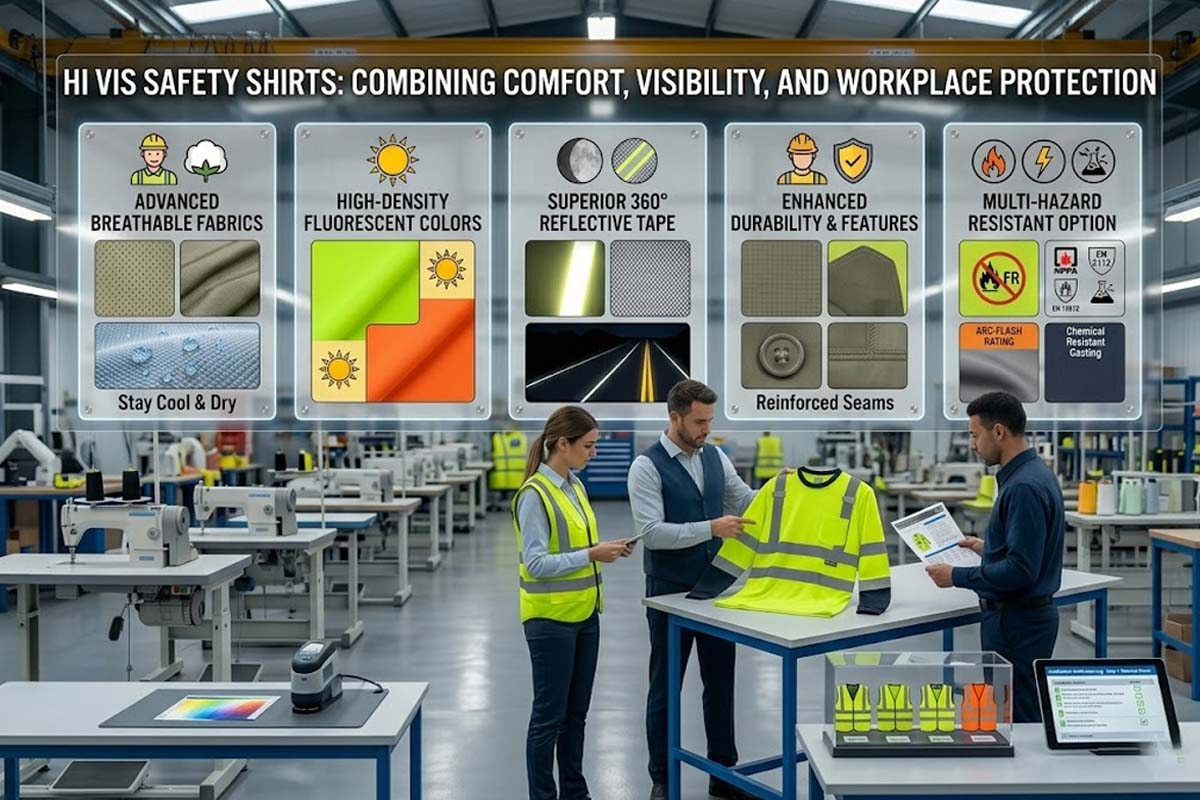 Hi Vis Safety Shirts- Combining Comfort, Visibility, and Workplace Protection
